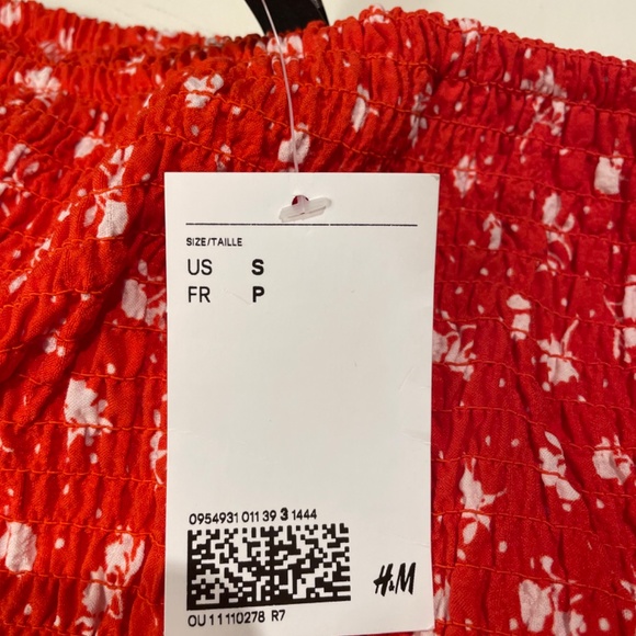 H&M Red Smocked Tube Top Small NWT - Picture 7 of 7